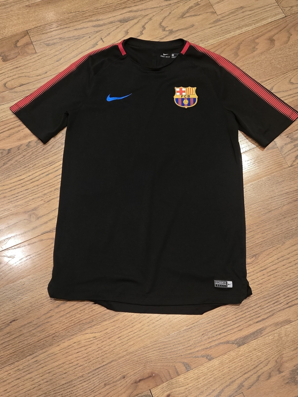 Nike Black FC Barcelona Youth Training Shirt with Red and Blue Accents